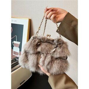 Furry Chain Crossbody Bag